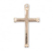 HMH 16kt Gold Over Sterling Plain Cross w/Beaded Ends 18" Necklace
