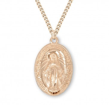 16kt Gold Over Sterling Silver Small Miraculous- 24" Necklace
