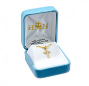 HMH 16kt Gold Over Sterling Tiny Fancy Cross-16 inches Necklace