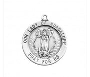 HMH 1" Round Our Lady of Guadalupe Medal on a 24" Necklace