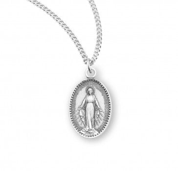 HMH Sterling Silver Oval Miraculous Medal