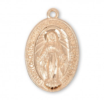 16kt Gold Over Sterling Silver Small Miraculous- 24" Necklace