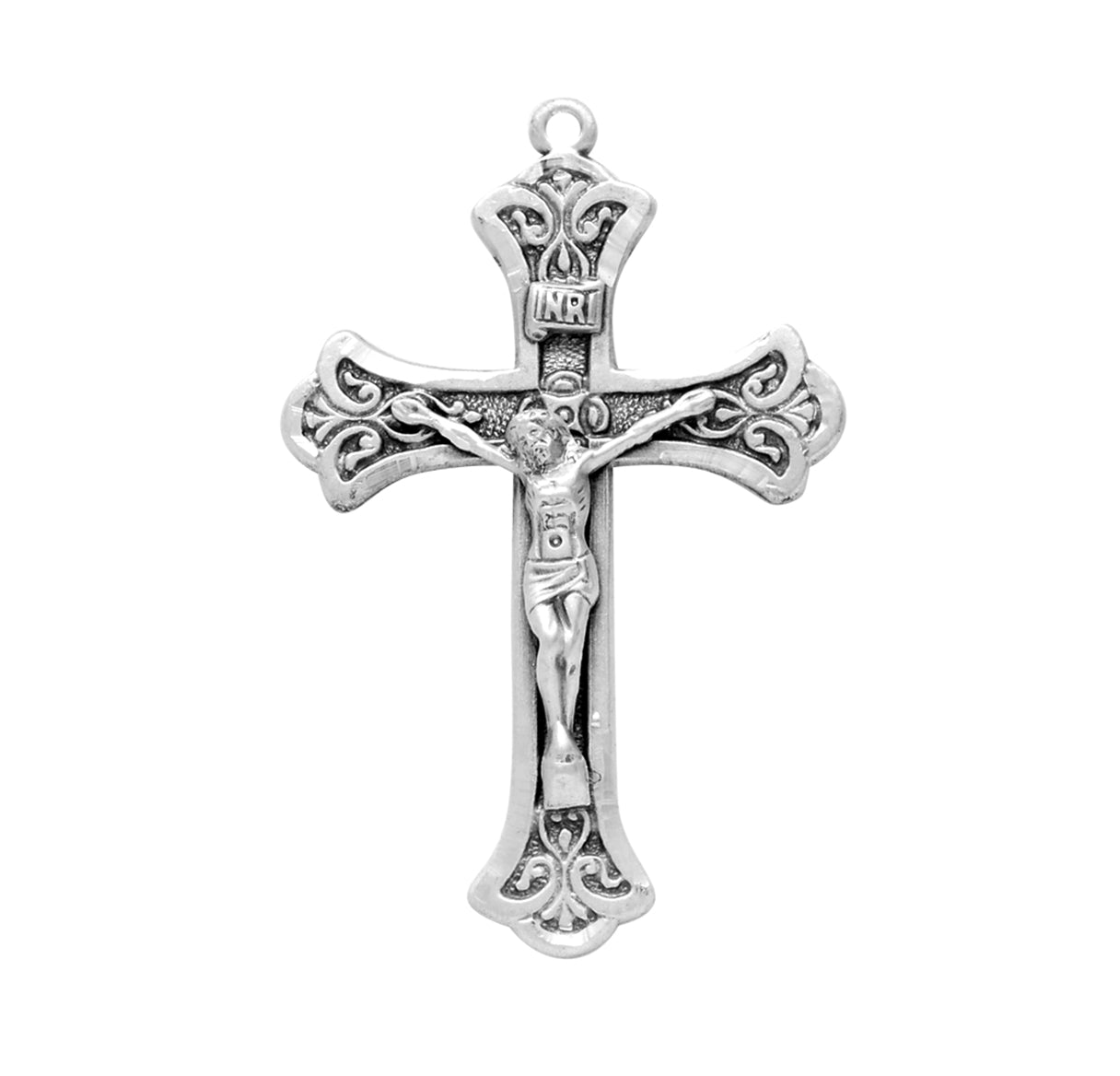 HMH Sterling Silver Med Ornate Crucifix