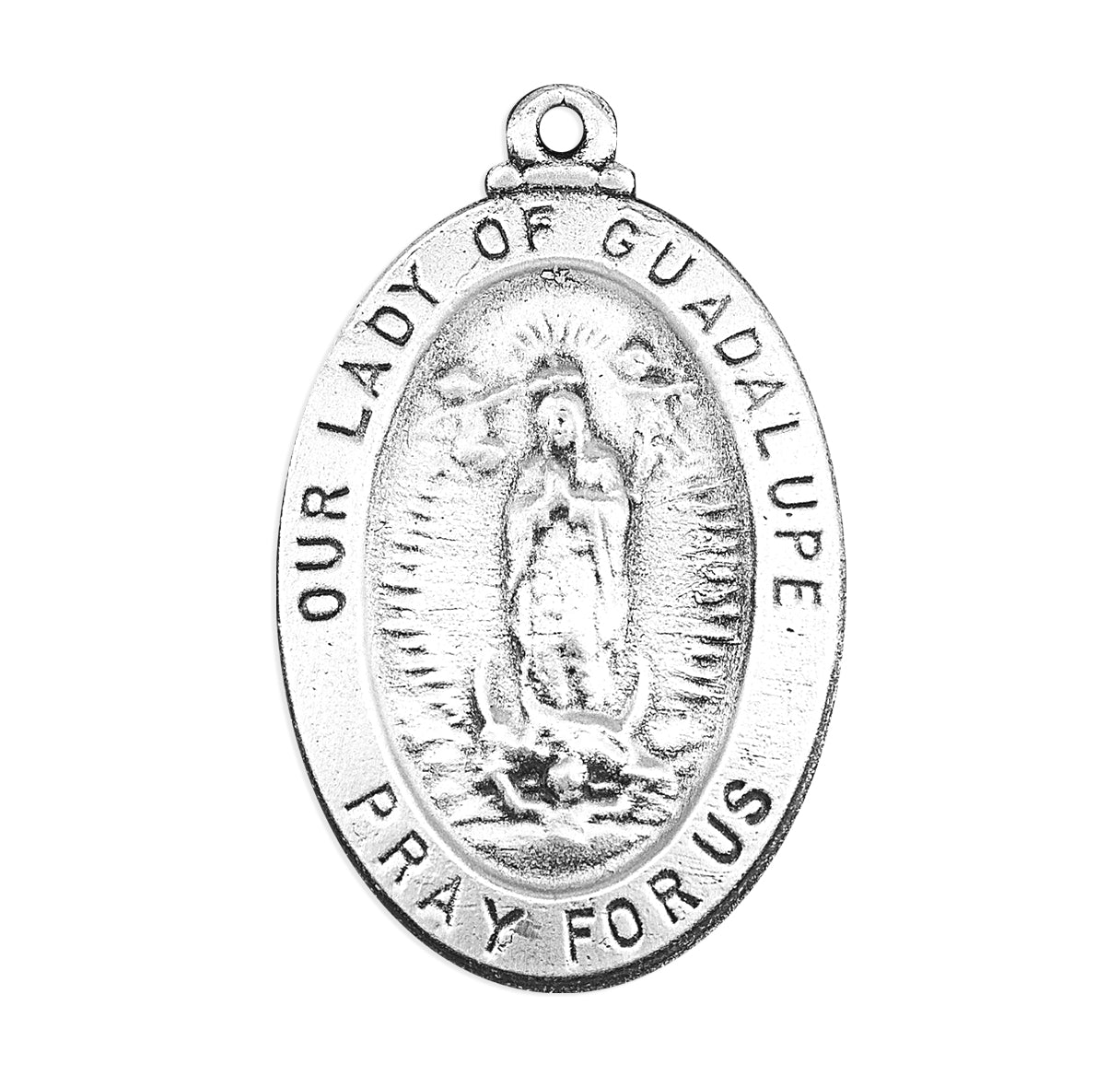 HMH Sterling Silver Oval O. L. Of Guadalupe Medal