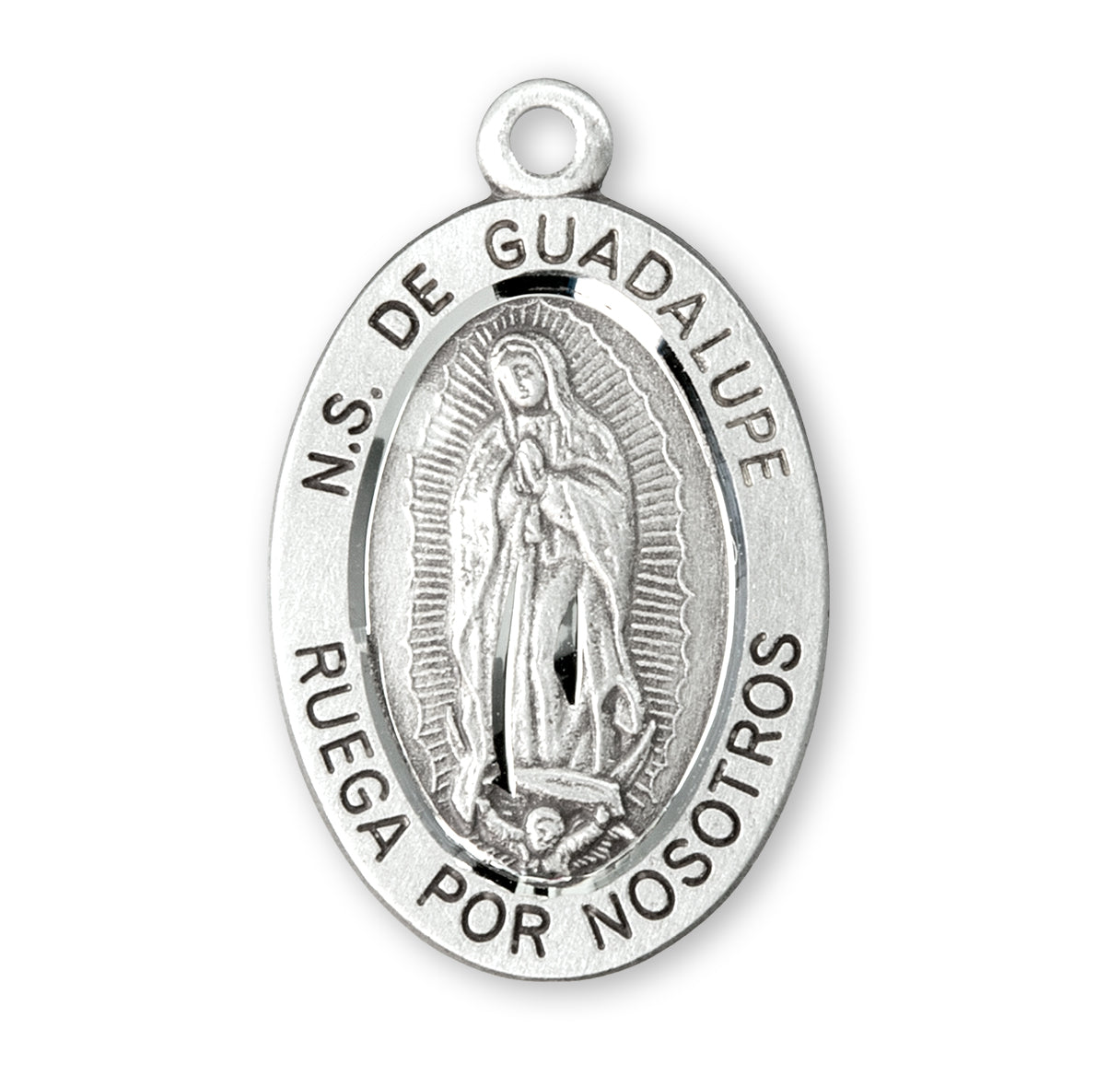 HMH Sterling Silver O.L. Guadalupe Medal Spanish Writing