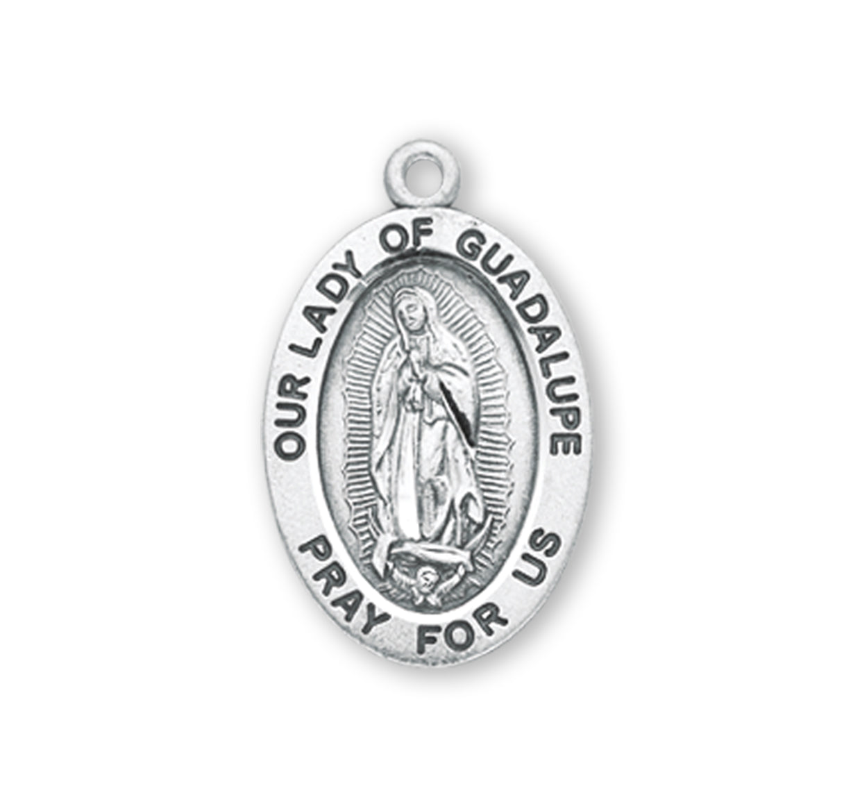 HMH Sterling Silver Oval Our Lady Of Guadalupe