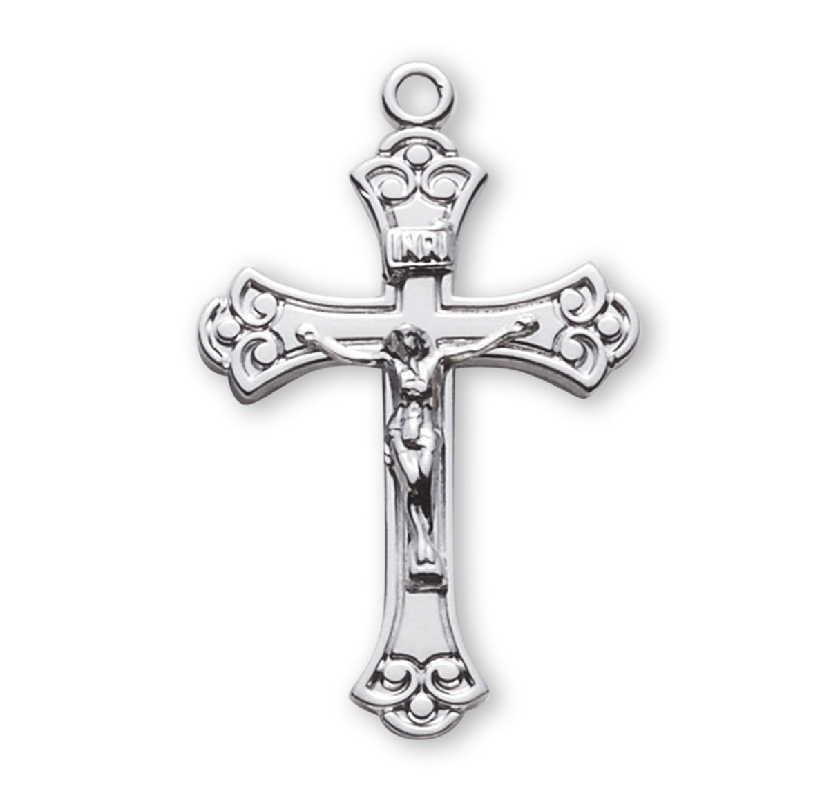 HMH Sterling Silver Medium Cross On Cross Crucifix