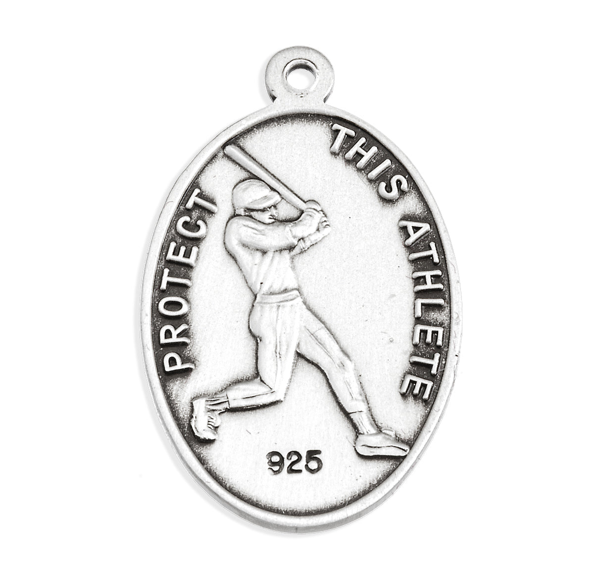 Saint Sebastian Oval Sterling Silver Baseball Male Athlete Medal