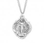 Sterling Silver Lrg Baroque Miraculous *24" Necklace