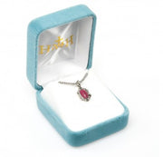 HMH Sterling Silver Pink Enameled Oval Fancy Edge Miraculous Medal