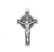 HMH Sterling Silver Small St. Benedict Crucifix 18" Necklace