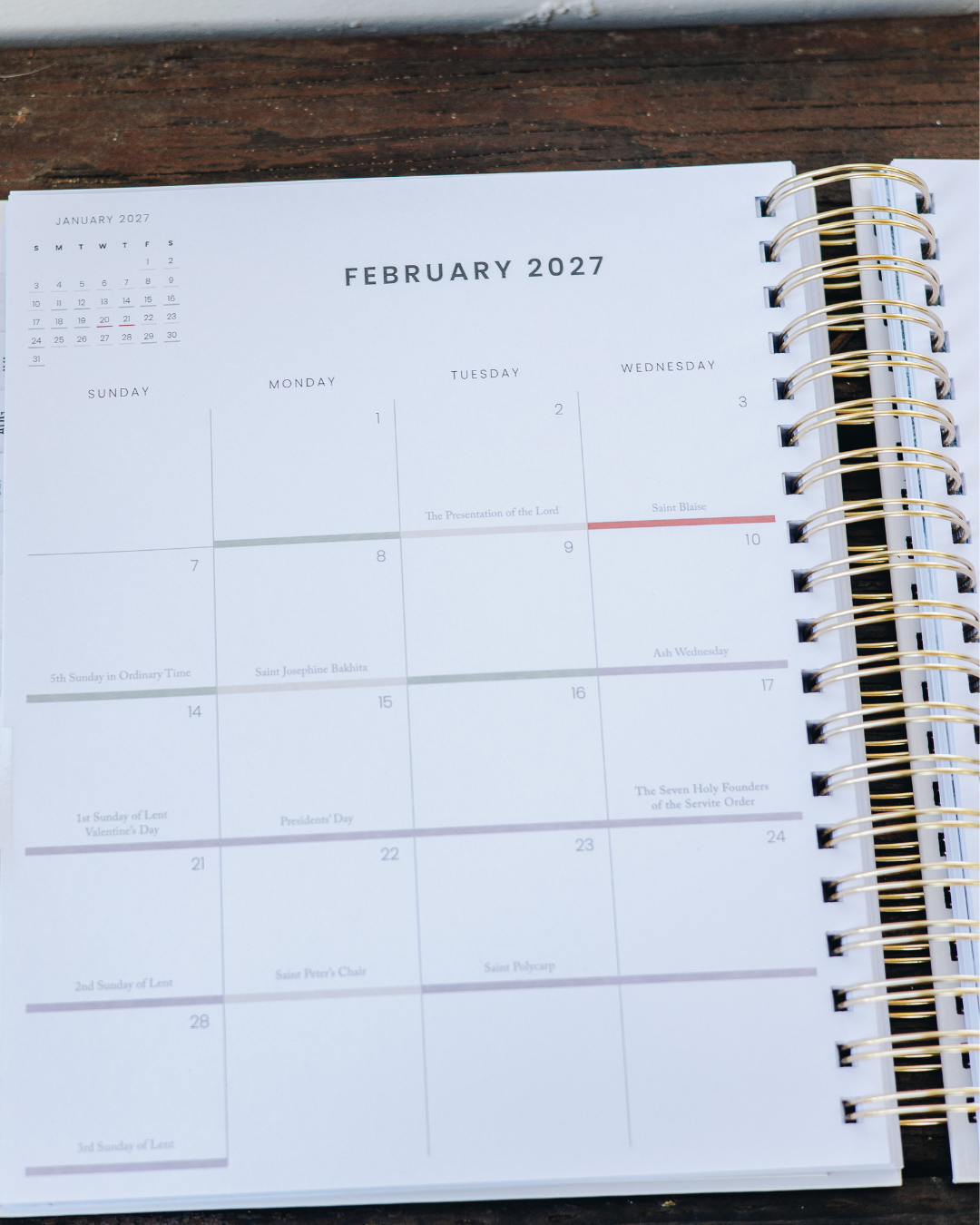2027 Calendar Year Catholic Liturgical Planner // Mini Layout