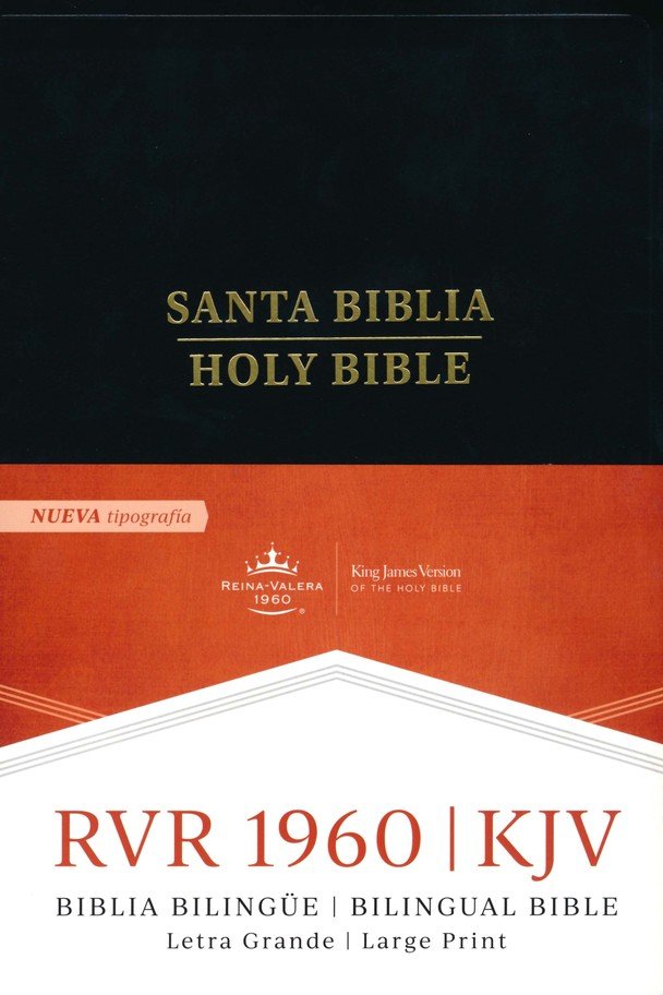 RVR 1960/KJV Biblia bilingue letra grande, negro imitacion piel (Large Print Bilingual Bible)