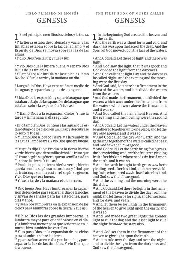 RVR 1960/KJV Biblia bilingue letra grande, negro imitacion piel (Large Print Bilingual Bible)