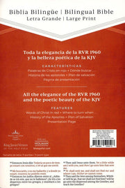 RVR 1960/KJV Biblia bilingue letra grande, negro imitacion piel (Large Print Bilingual Bible)