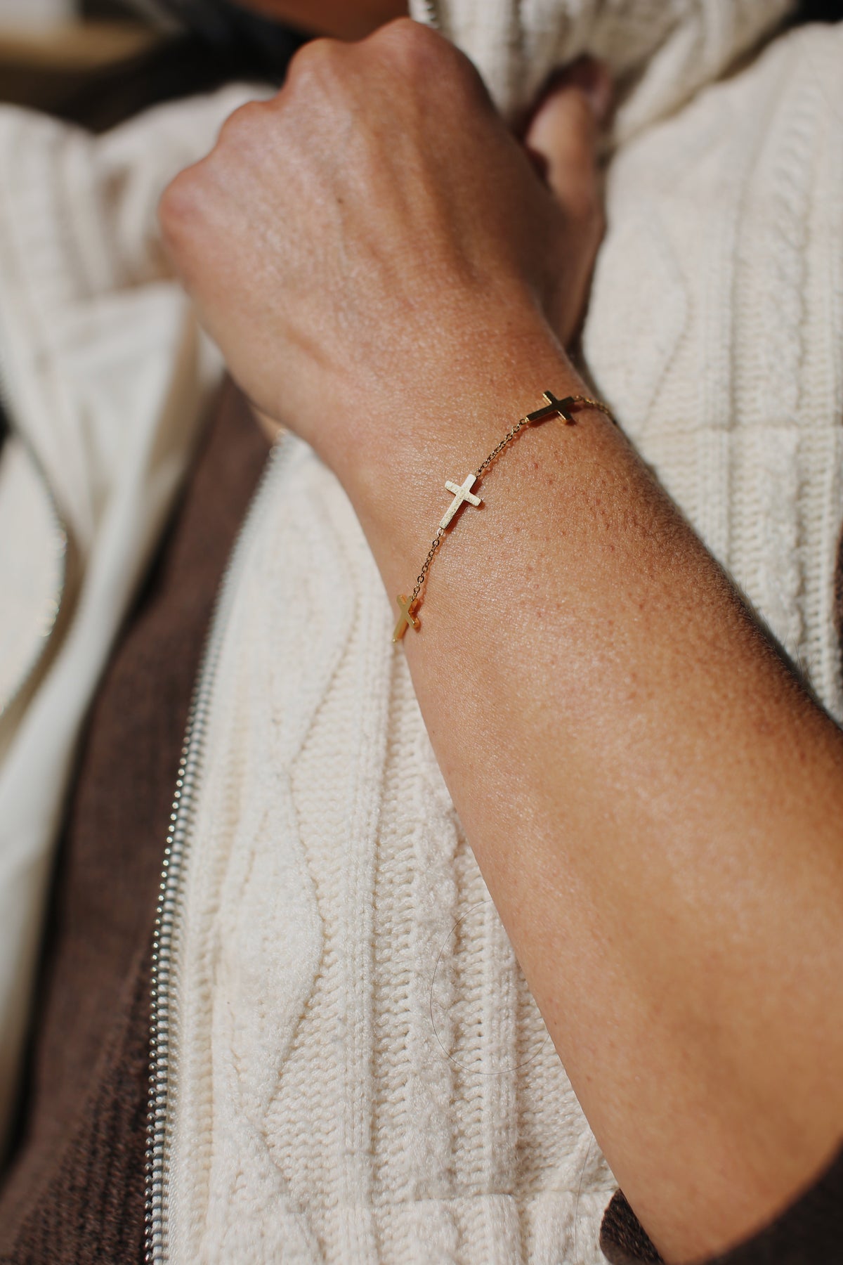 Gold Plated Cross Bracelet | Catholic Jewelry for Women