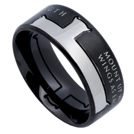 Black Iron Cross Ring