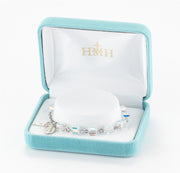 Rosary Bracelet Created with 6mm Aurora Borealis Finest Austrian Crystal Cube Shape Beads by HMH