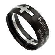 Black Square Double Cross Ring
