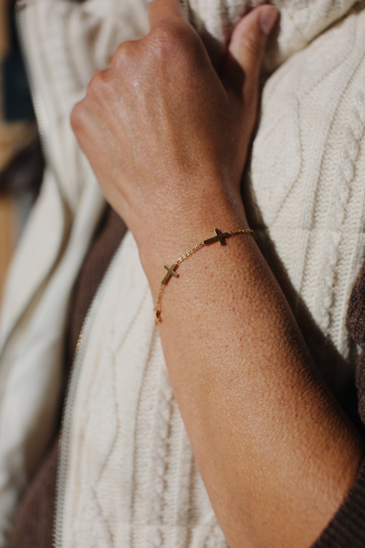 Gold Plated Cross Bracelet | Catholic Jewelry for Women