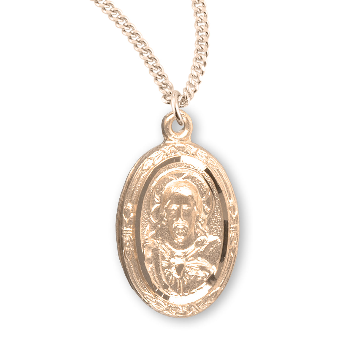 Gold Over Sterling Silver Scapular Medal