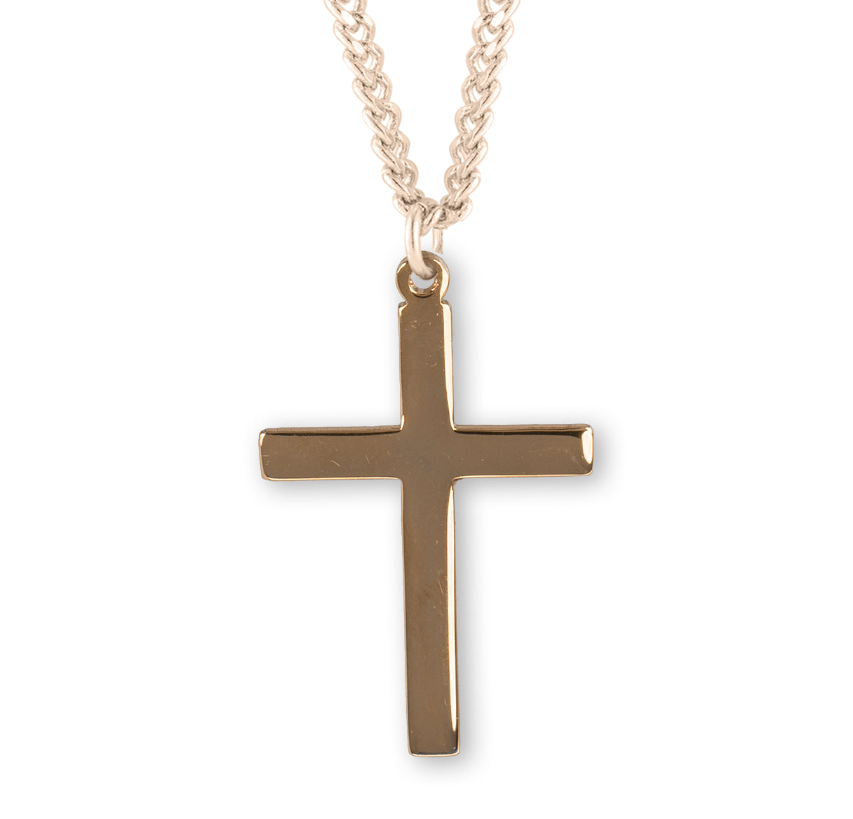 Gold Over Sterling Silver Plain Cross