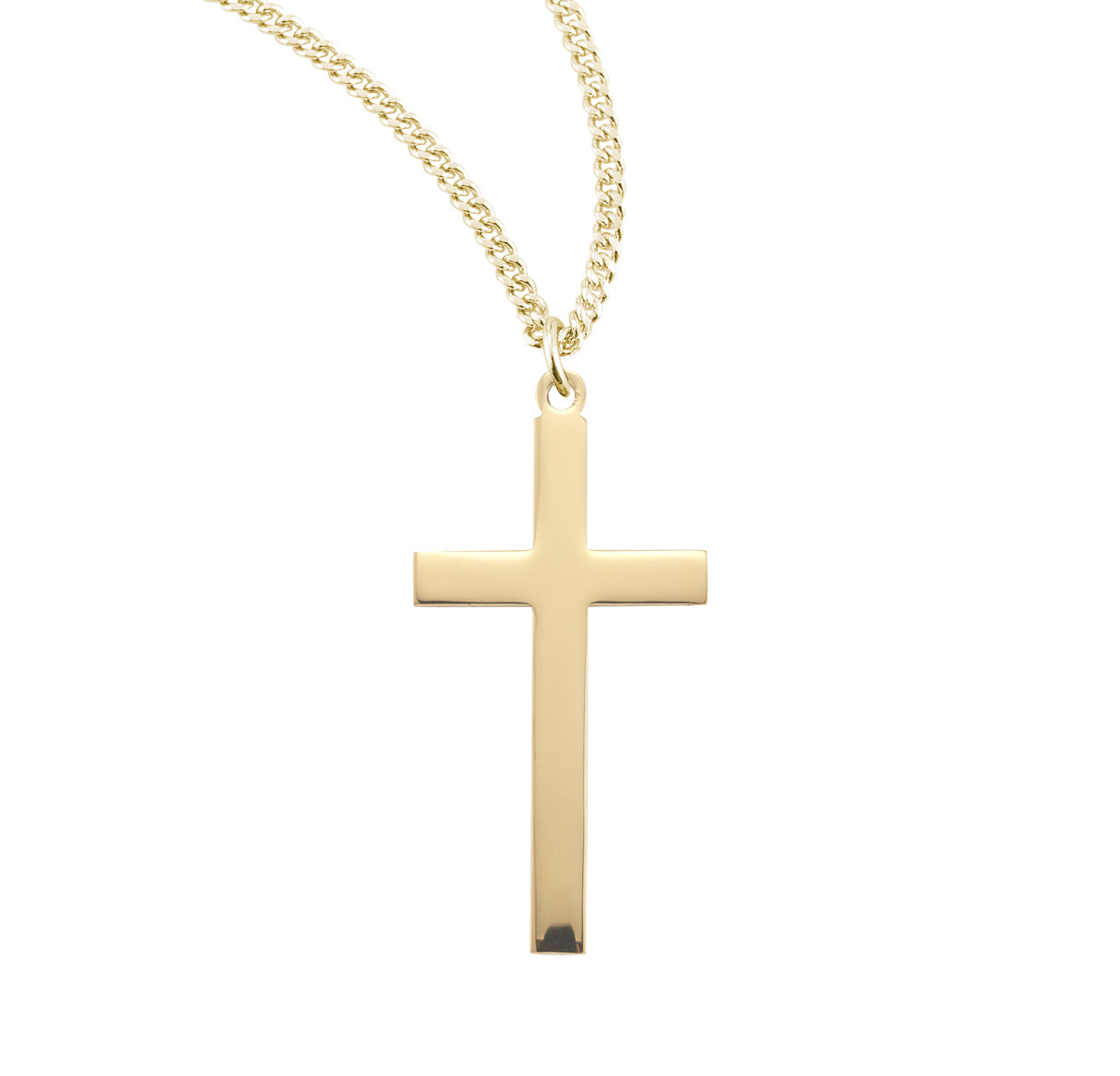 Gold Over Sterling Silver High Polished Cross