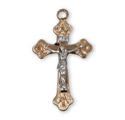Flare Tipped Gold Over Sterling Silver Two Tone Crucifix