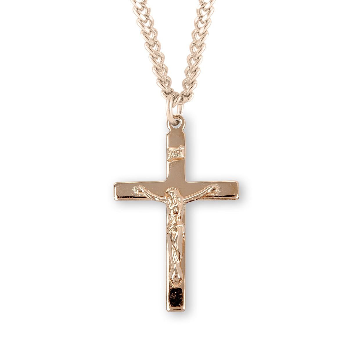 Gold Over Sterling Silver High Polished Crucifix