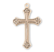 Swirl Tip Black Enameled Gold Over Sterling Silver Cross