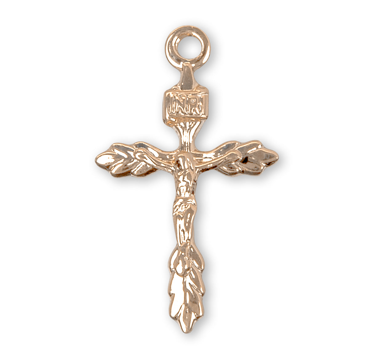 Gold Over Sterling Silver Wheat Crucifix