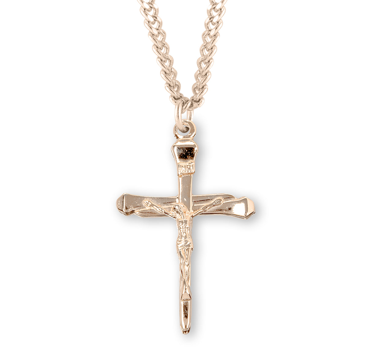 Gold Over Sterling Silver High Polished Crucifix