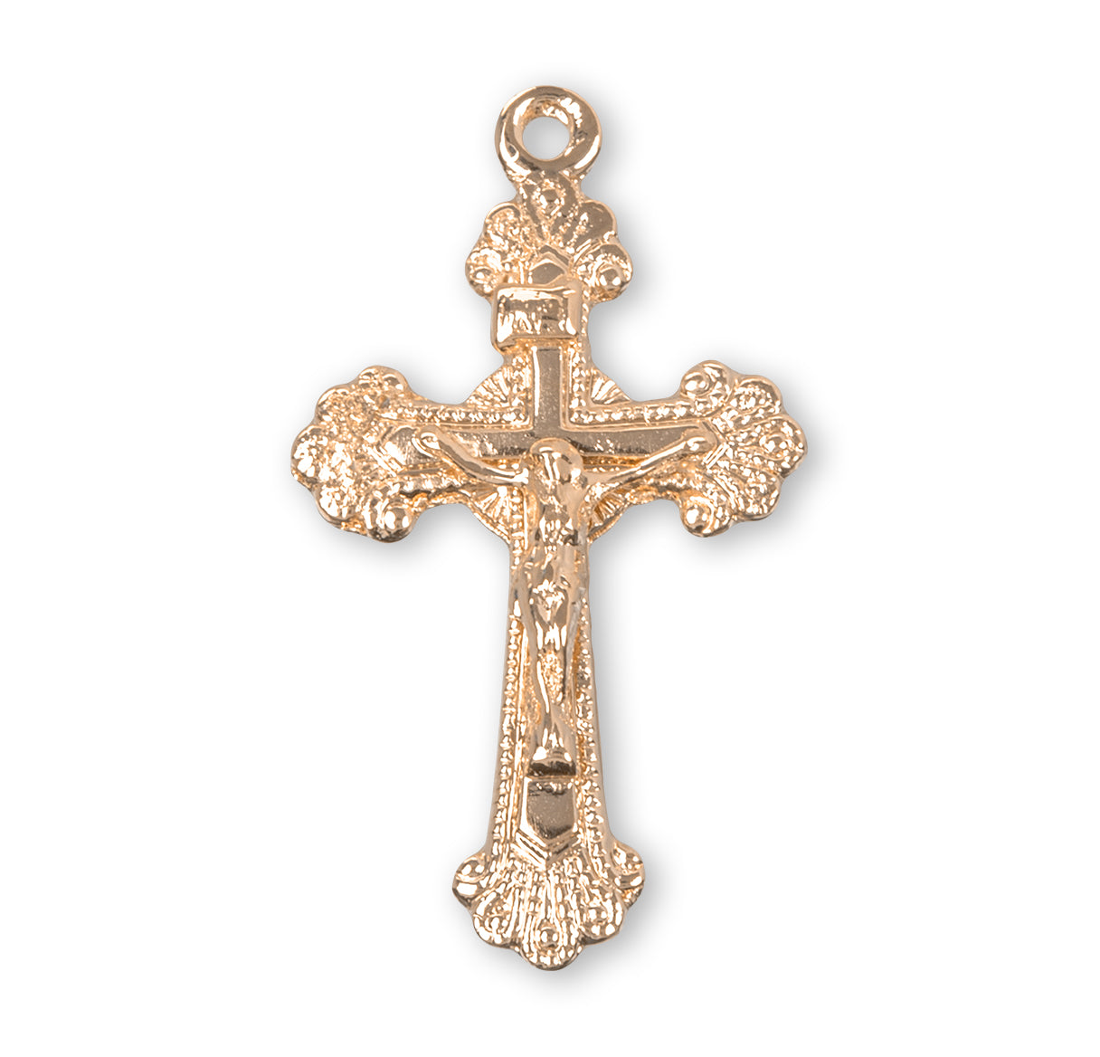 Fancy Engraved Gold Over Sterling Silver Crucifix