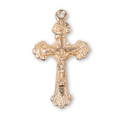 Fancy Engraved Gold Over Sterling Silver Crucifix