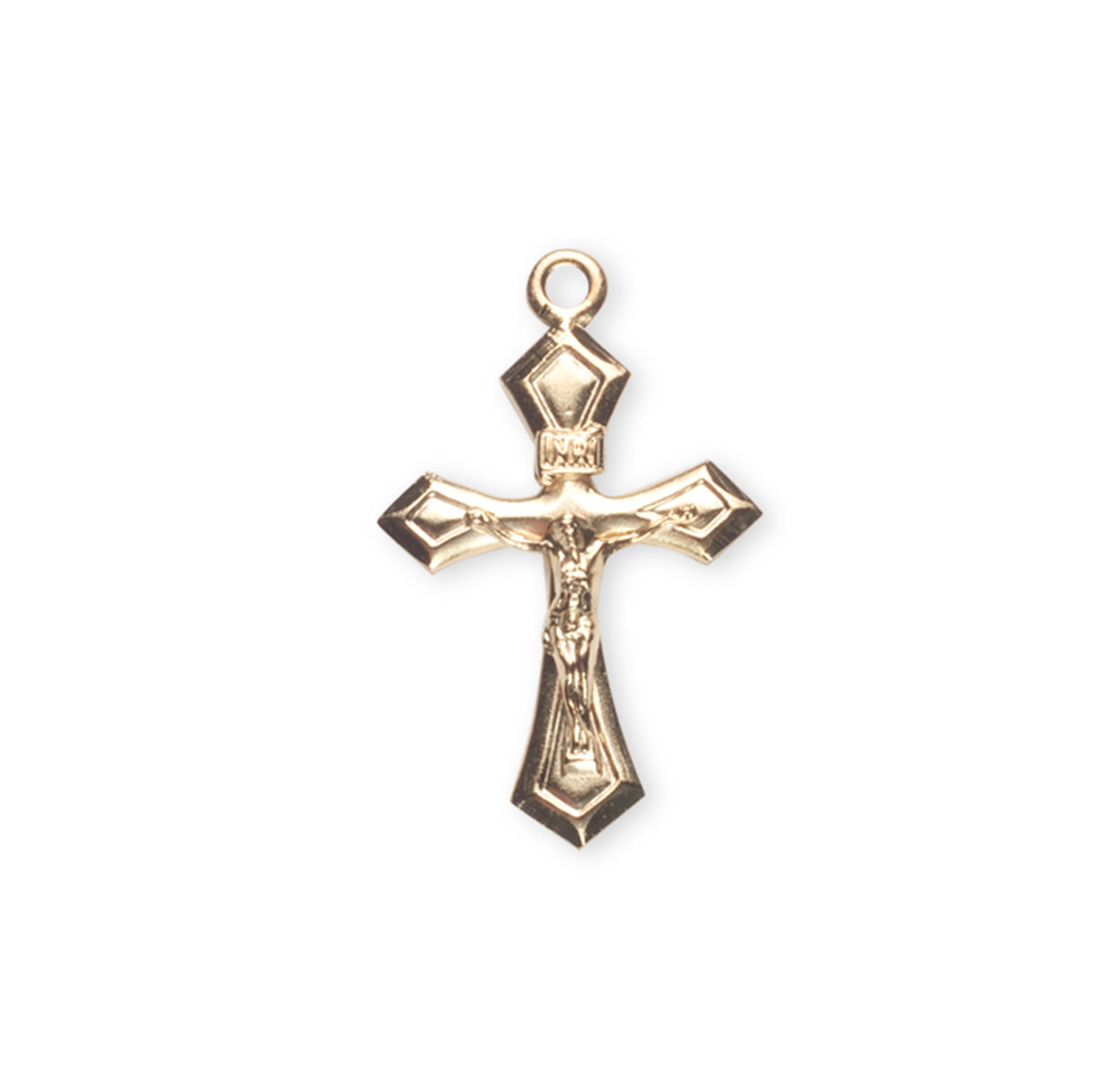 Pointed Tapered Gold Over Sterling Silver Crucifix