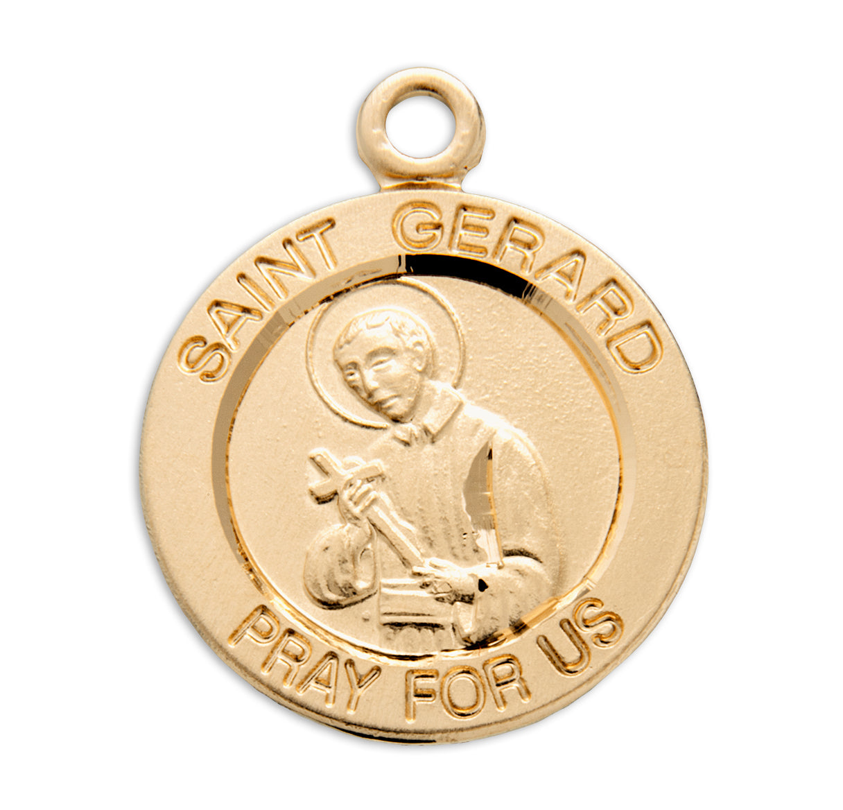 Patron Saint Gerard Round Gold Over Sterling Silver Medal