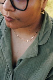 Five Cross Necklace | Luke 9:23 Christian Necklace