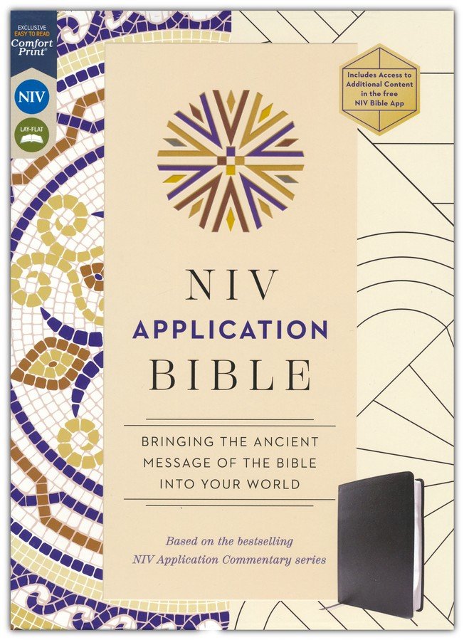 NIV Application Bible, Comfort Print--European Bonded Leather, Black