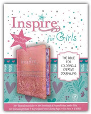 NLT Inspire Bible for Girls: The Bible for Coloring & Creative Journaling--Soft Leather-Look Pink