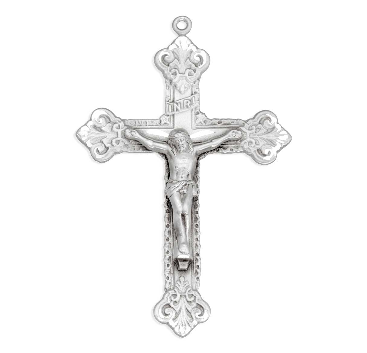 Scroll Design Sterling Silver Crucifix