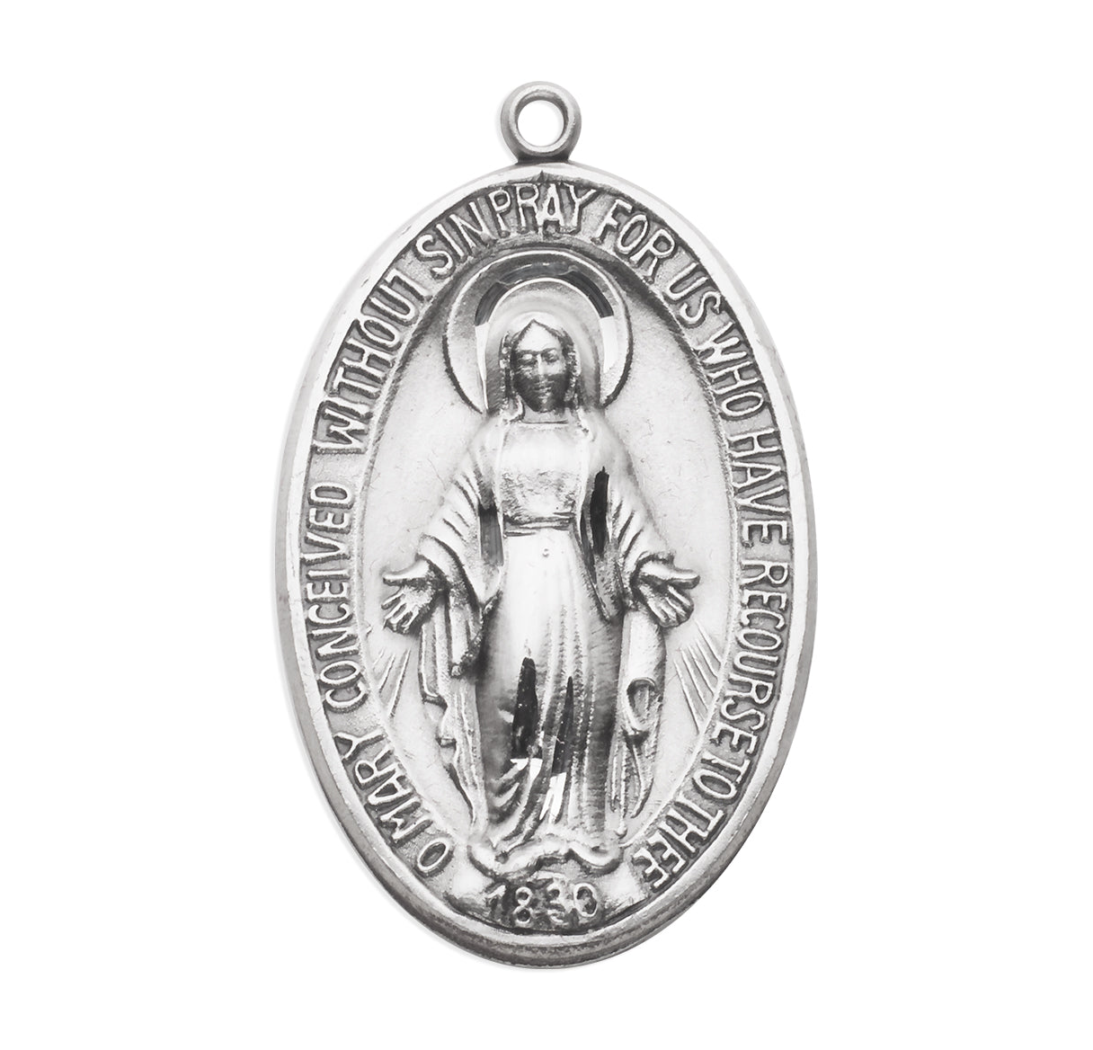 Sterling Silver Oval Miraculous Medal