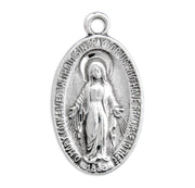 Sterling Silver Oval Miraculous Medal