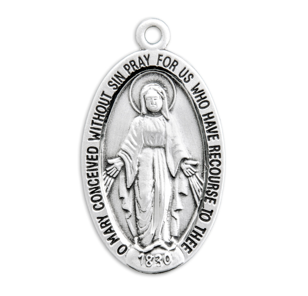 Sterling Silver Oval Miraculous Medal