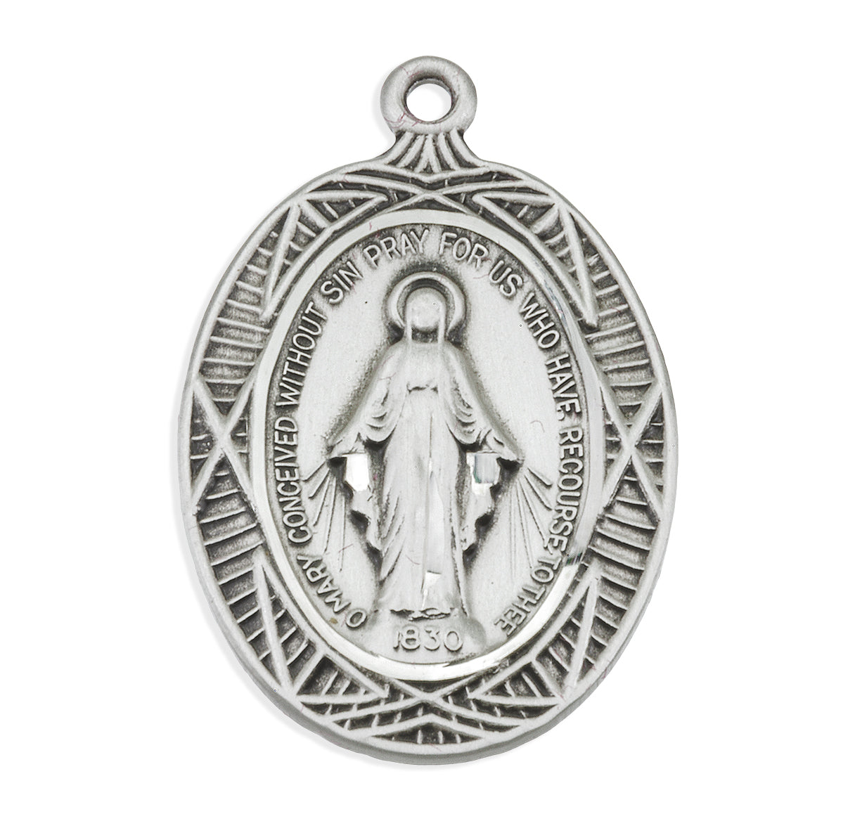 Sterling Silver Oval Miraculous Medal