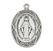Sterling Silver Oval Miraculous Medal