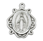Sterling Silver Miraculous Medal Celtic Knot
