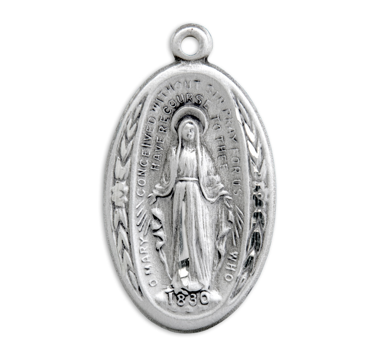 Sterling Silver Oval Miraculous Medal