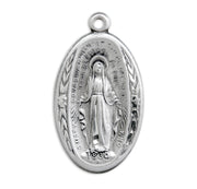 Sterling Silver Oval Miraculous Medal