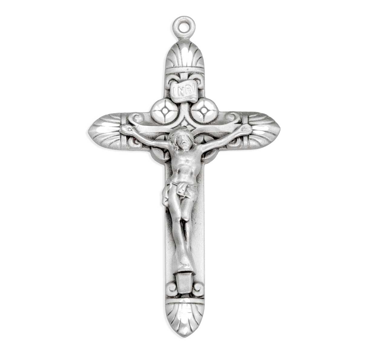 Tapered Art Deco Sterling Silver Crucifix