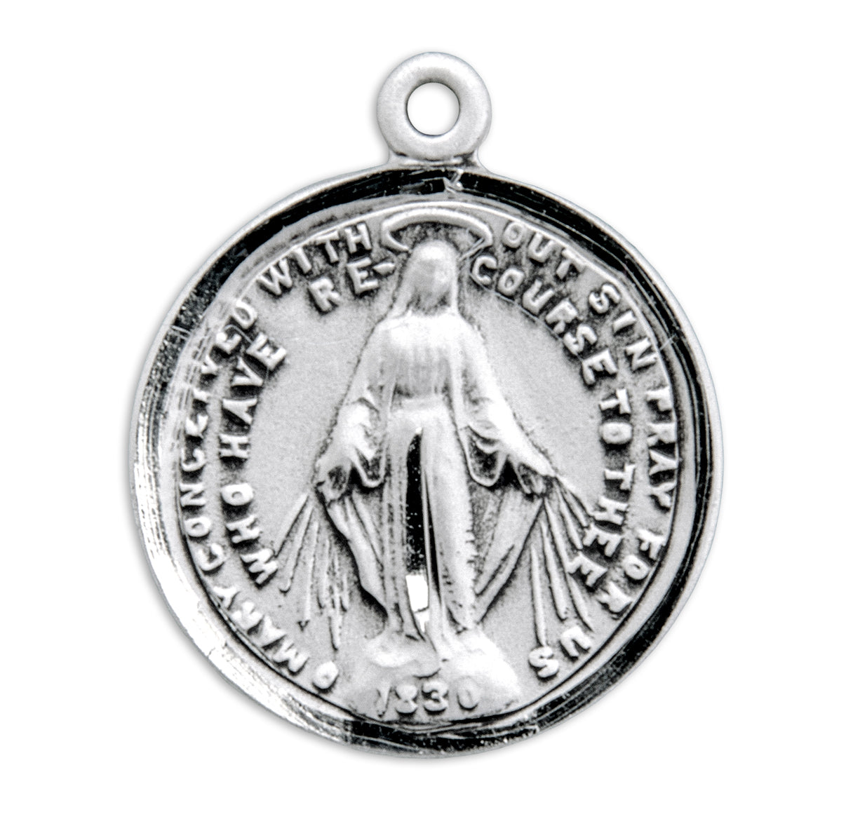 Sterling Silver Round Miraculous Medal